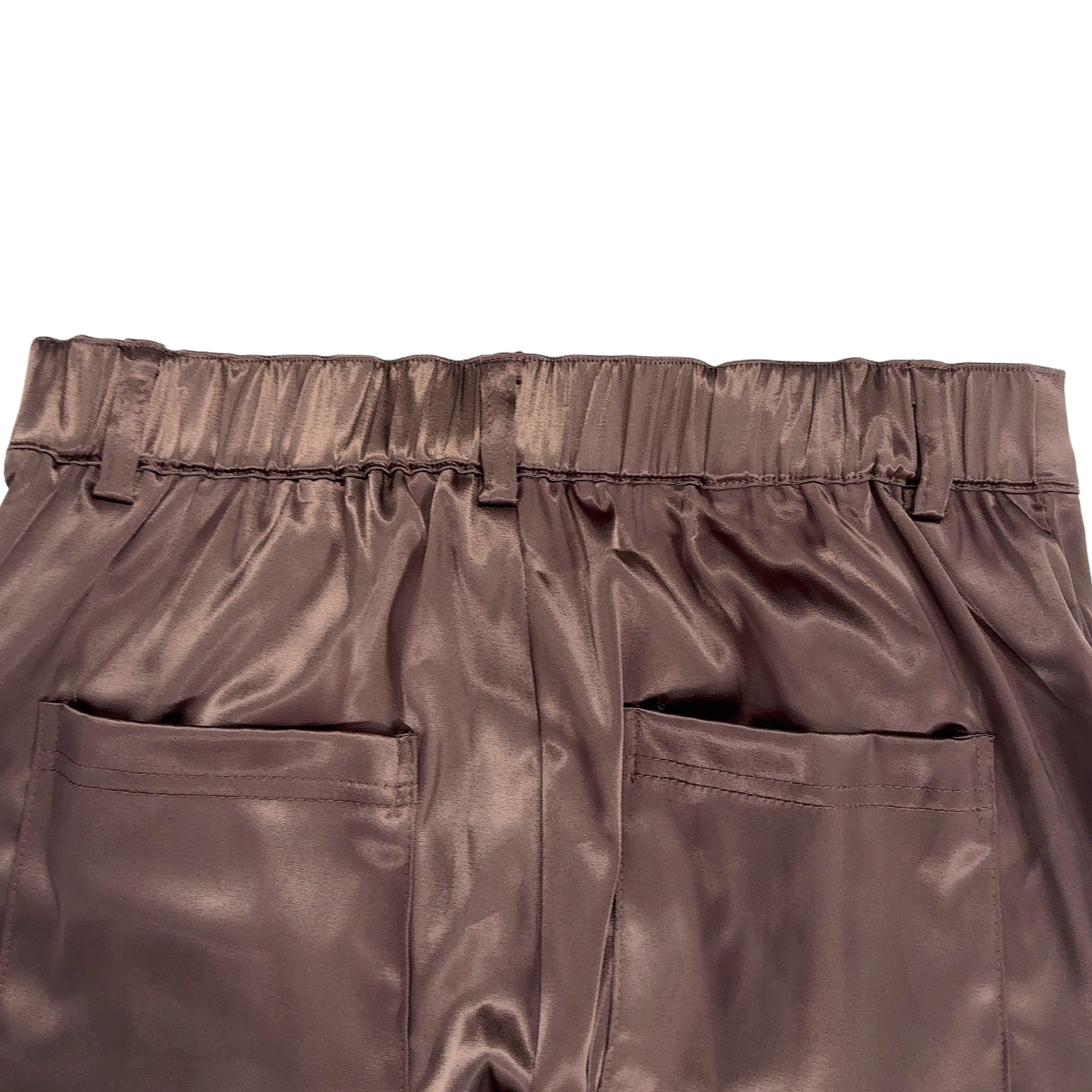 高品質刺繍入りサテン生地BROWN STYLISH PANTS | NIER CLOTHING