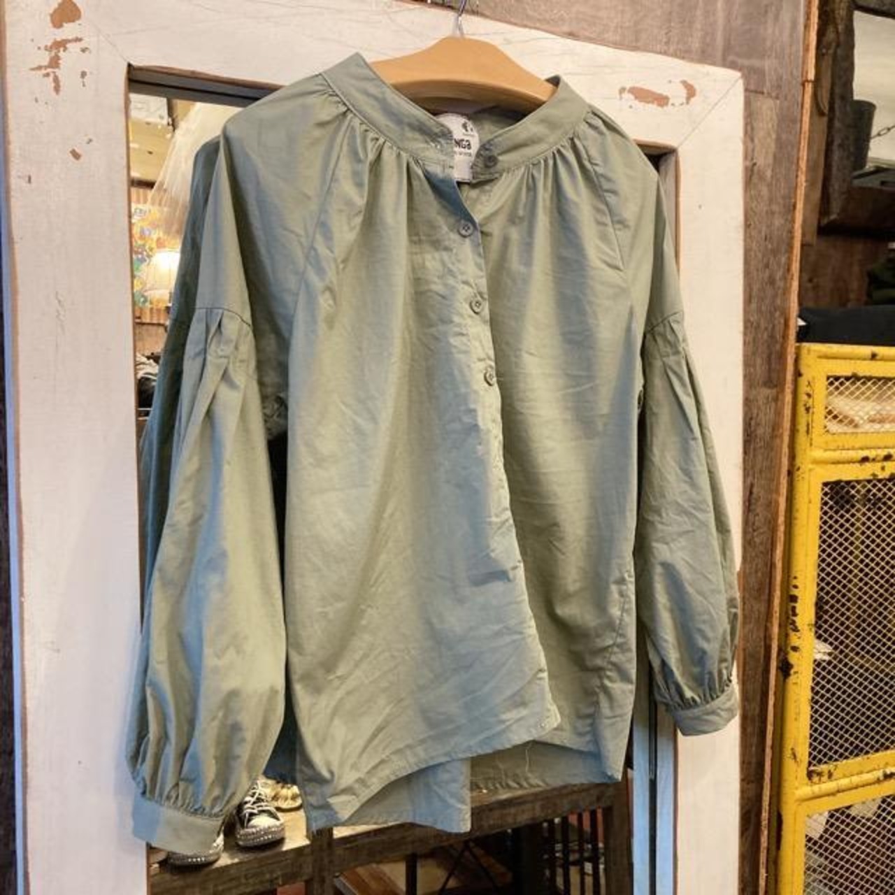 TOPANGA Lady's　クラシック長袖ブラウス　カーキ