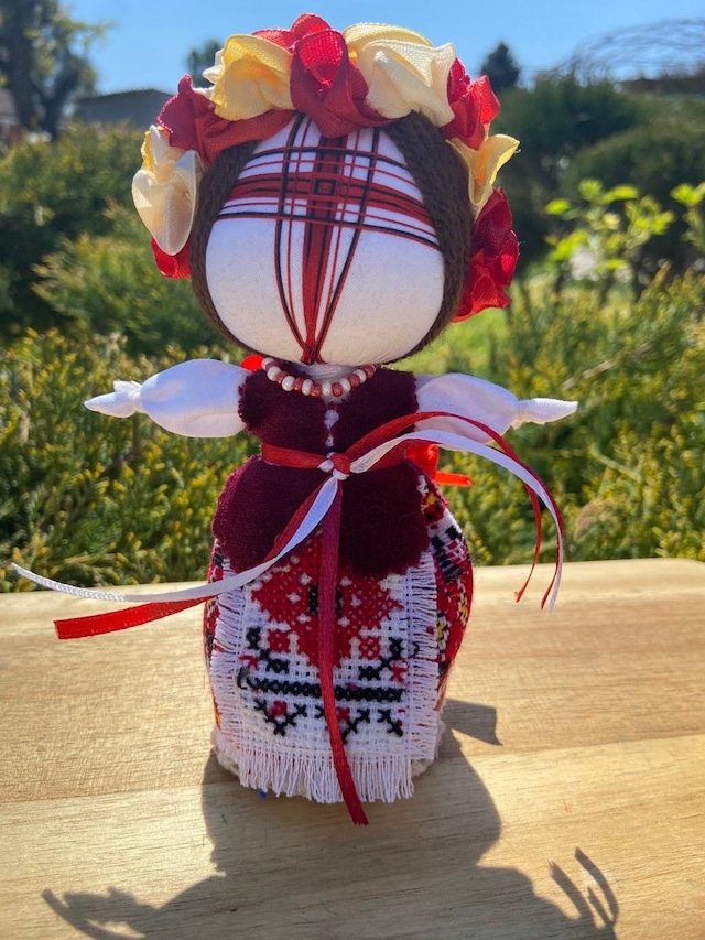 UA.Designer手作りモタンカ 14cm（ウクライナの御守り）スタンド付き