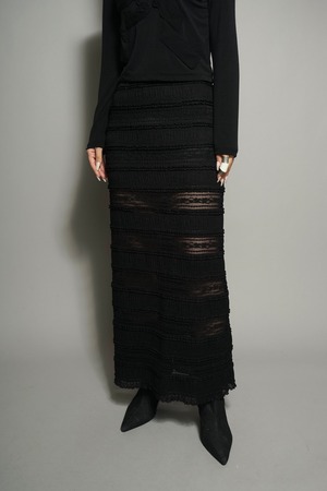 LACE MAXI SKIRT (BLACK) 2402-22-40