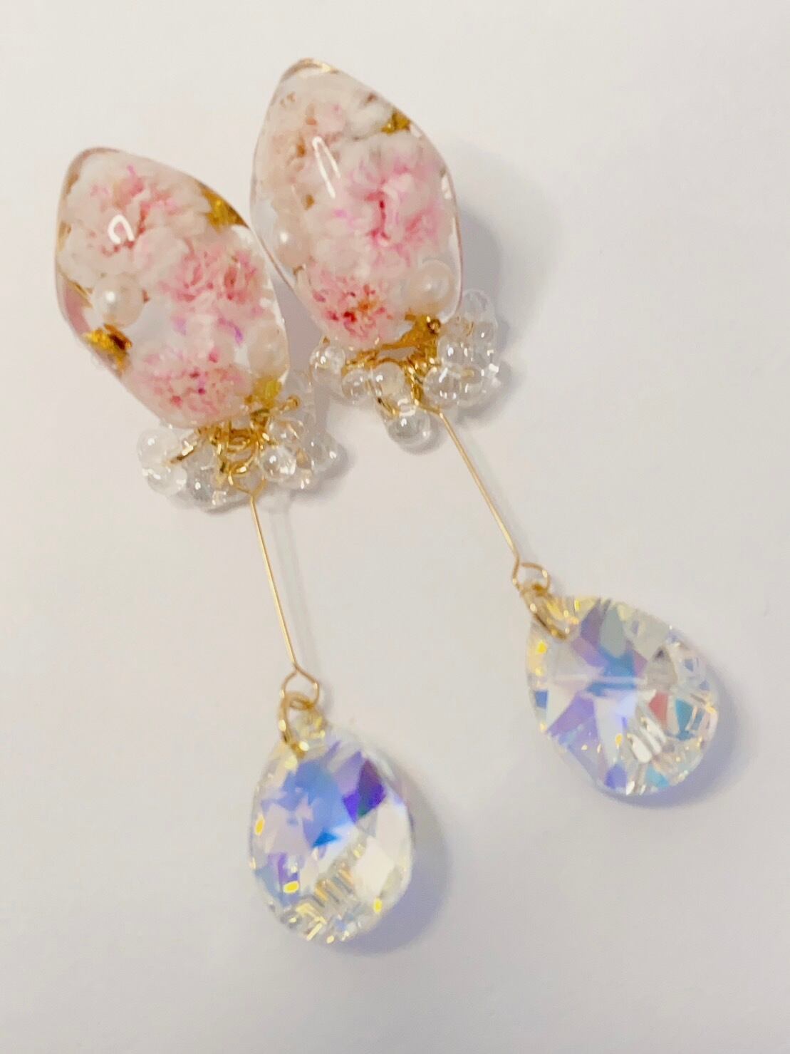 かすみ草ピアス・イヤリング(pink) | lienreve