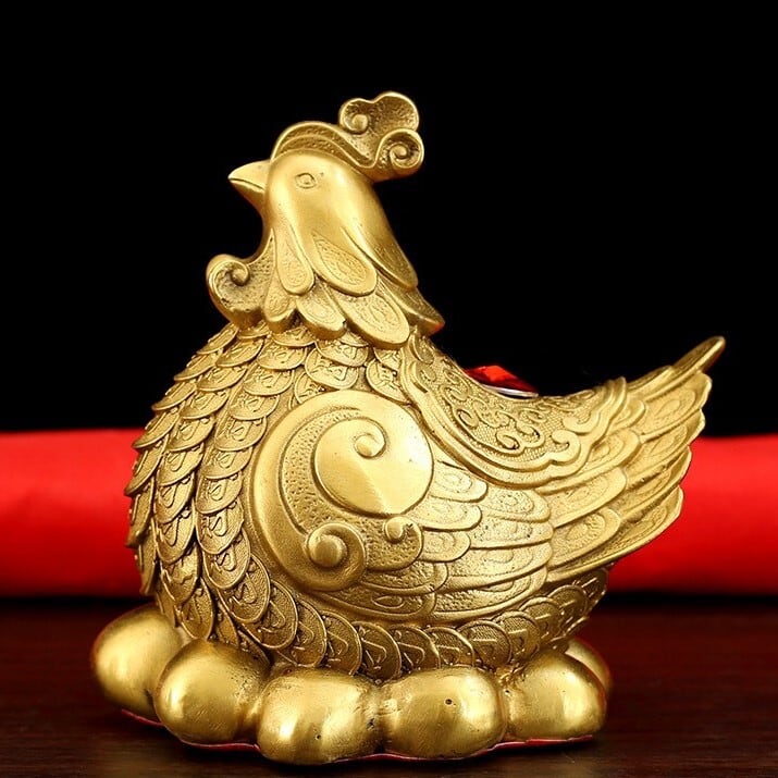鶏 鳥 酉 置物 オブジェ 金色 黄金 ゴールド 干支 幸運 長寿 縁起物 魔