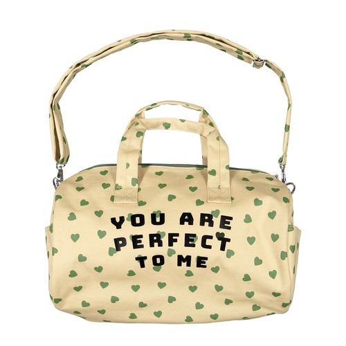 【即納】Maxi Printed Bag Ecru バッグ w/ green hearts｜piupiuchick ピウピウチック 2022 AW22 JJ2204