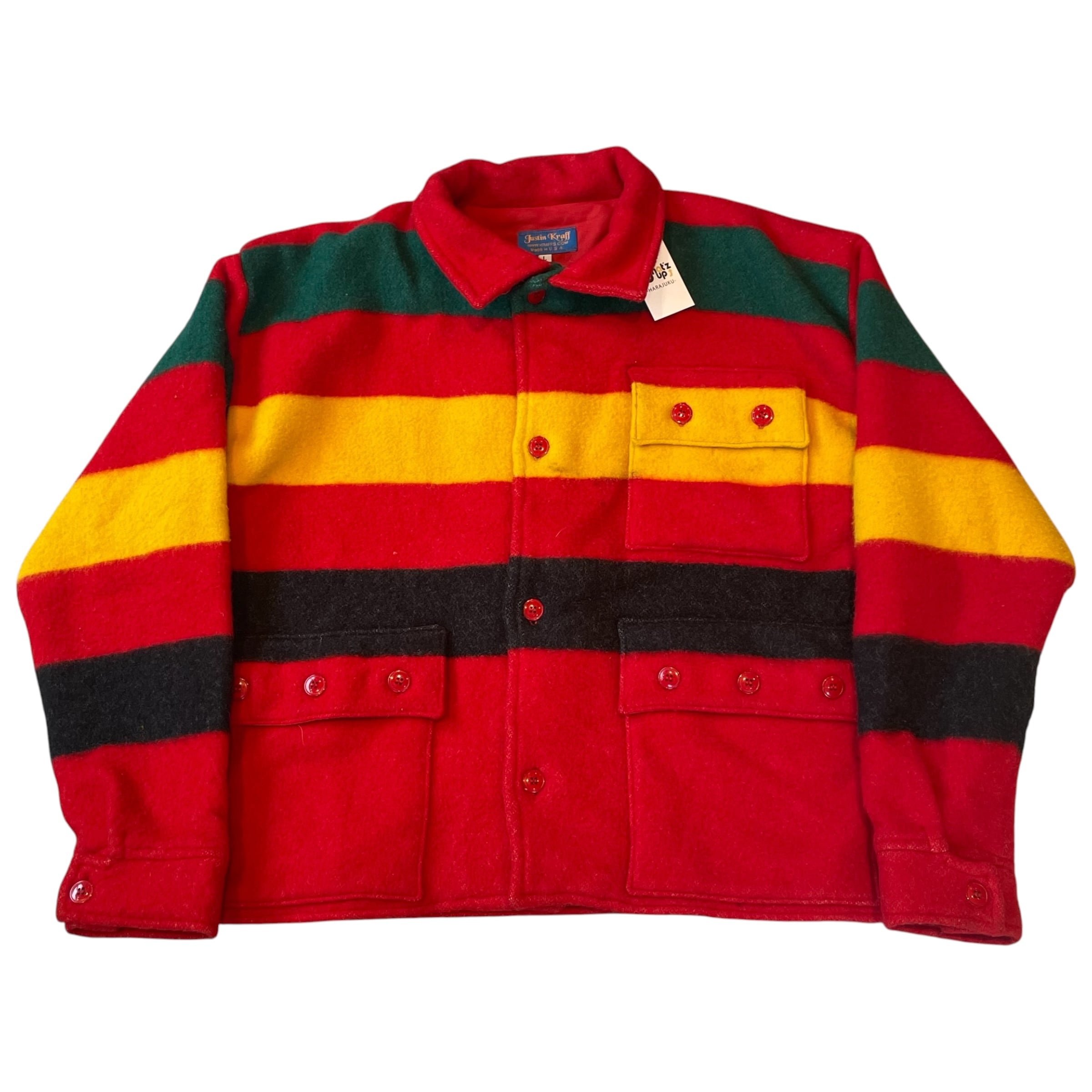 1990s Justin Kraff mulch border wool jacket