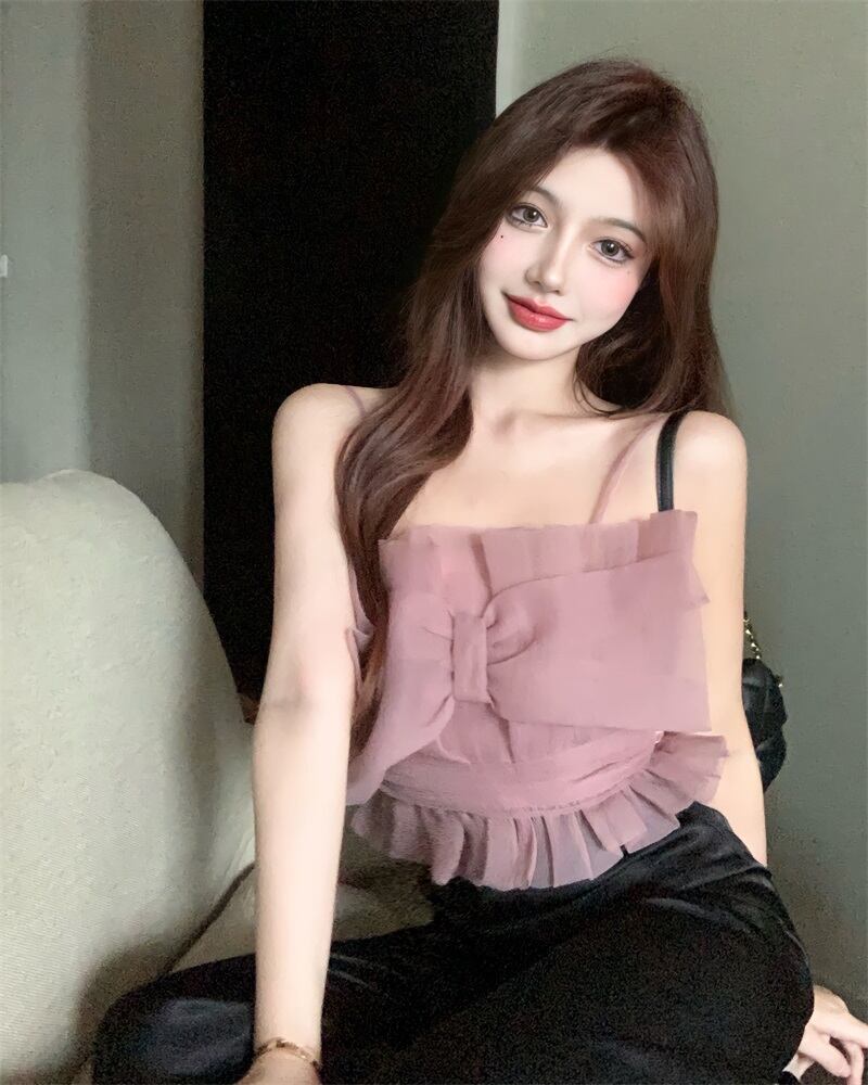 サマーリボンショートジャケット ピンク 夏物 ピュア ブラックストロベリース89472367042