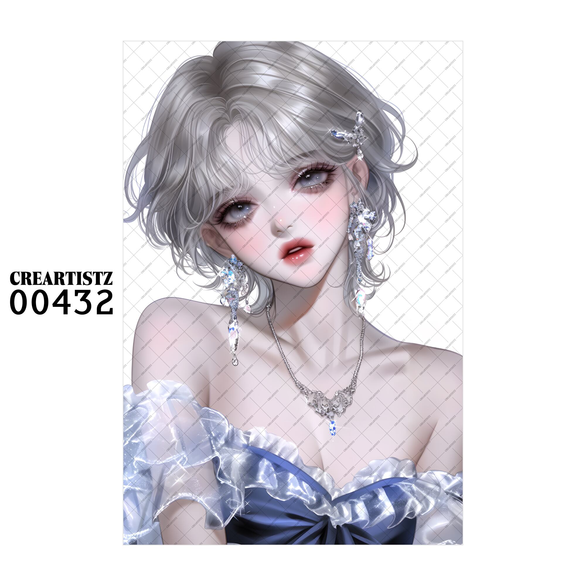 00432 ガール キュート オリジナル ペーパー/ステッカー 4枚セット CREARTISTZ