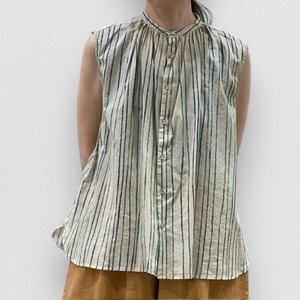 nume cotton lawn smudge line print sleeveless shirt