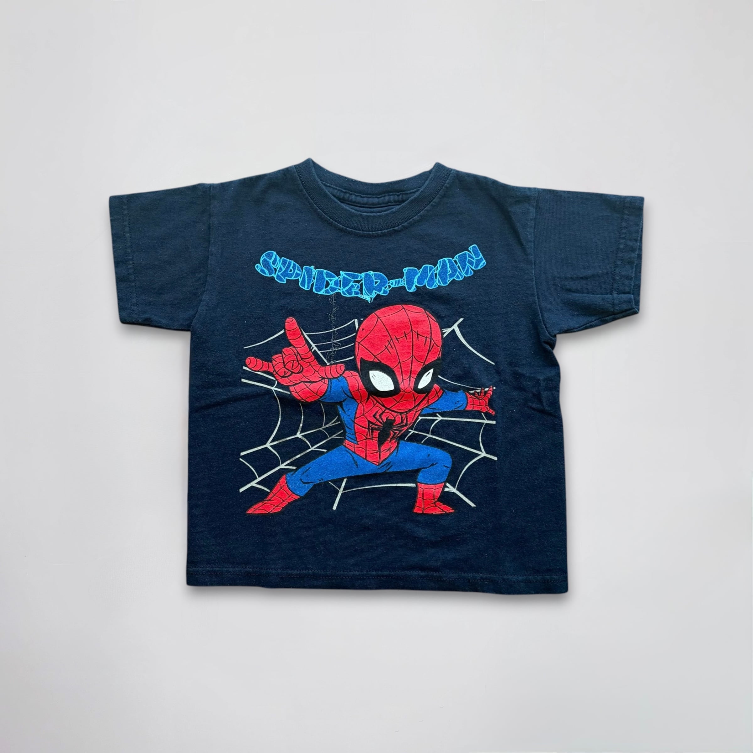 【2-3T】MARVEL Super heroes T-shirt (Spiderman) マーベル スーパーヒーロー Tシャツ (スパイダーマン) 紺 アメコミ