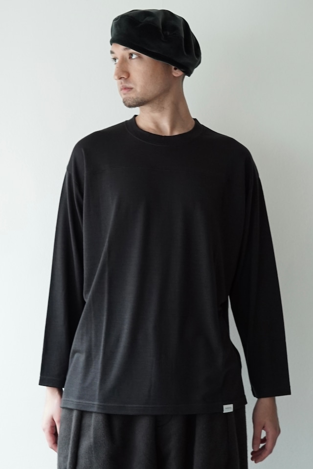 Super140s Washable Wool DC_Jersey / L/S FootBall Tee (DARKNESS)