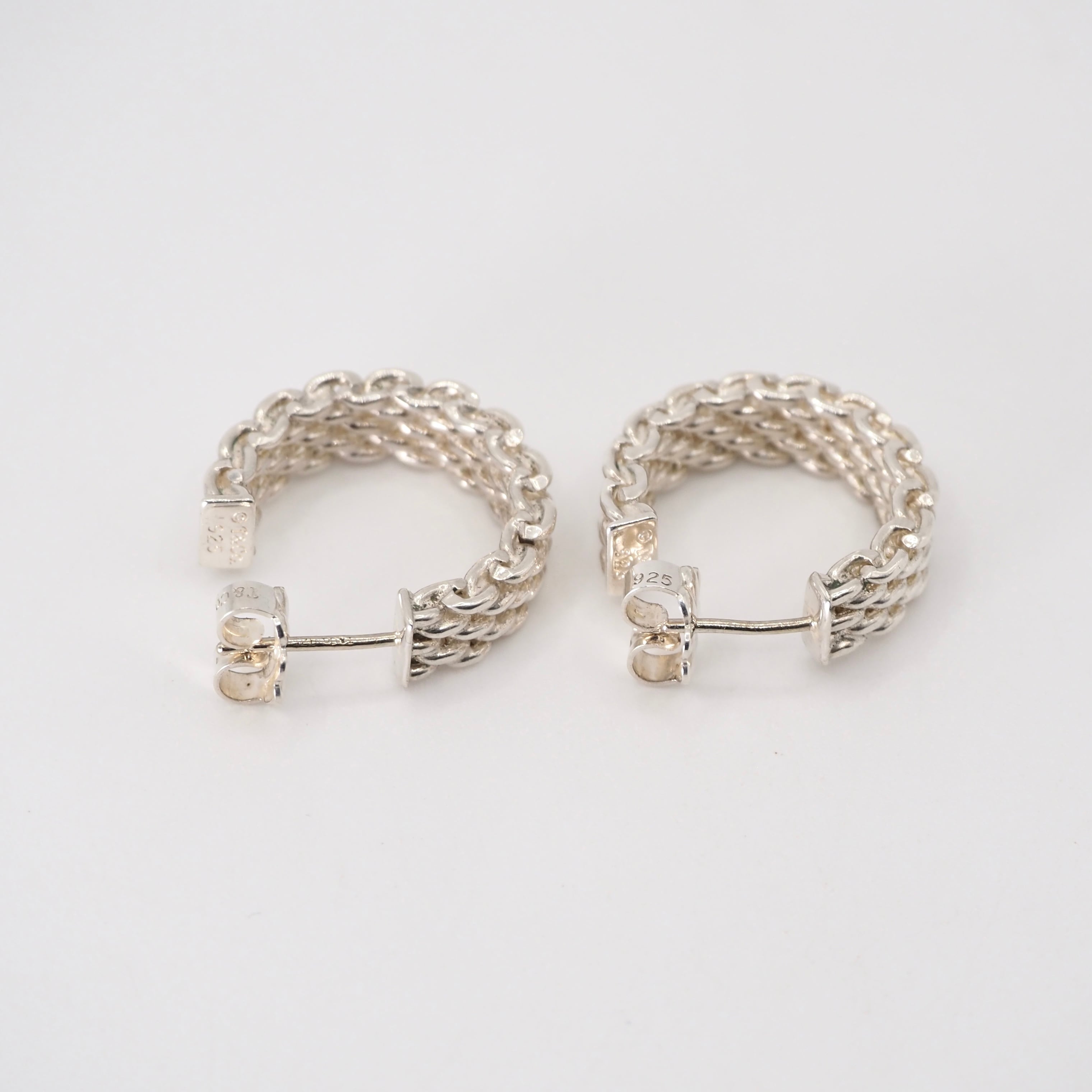 172 美品 ティファニー ピアス サマセット メッシュ シルバー 925 Tiffany&Co. サマセットメッシュピアス シルバー925 ティファニー