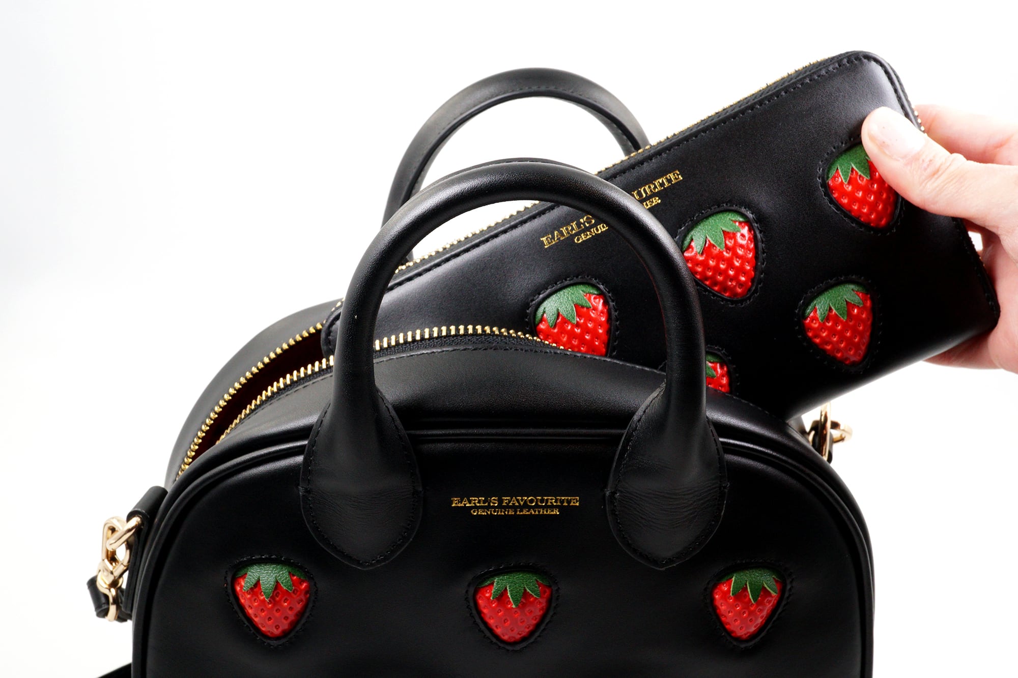 More Strawberries Collection】ミニボストンバッグ(赤いちご More Strawberries Collection】ミニボストンバッグ(赤いちご