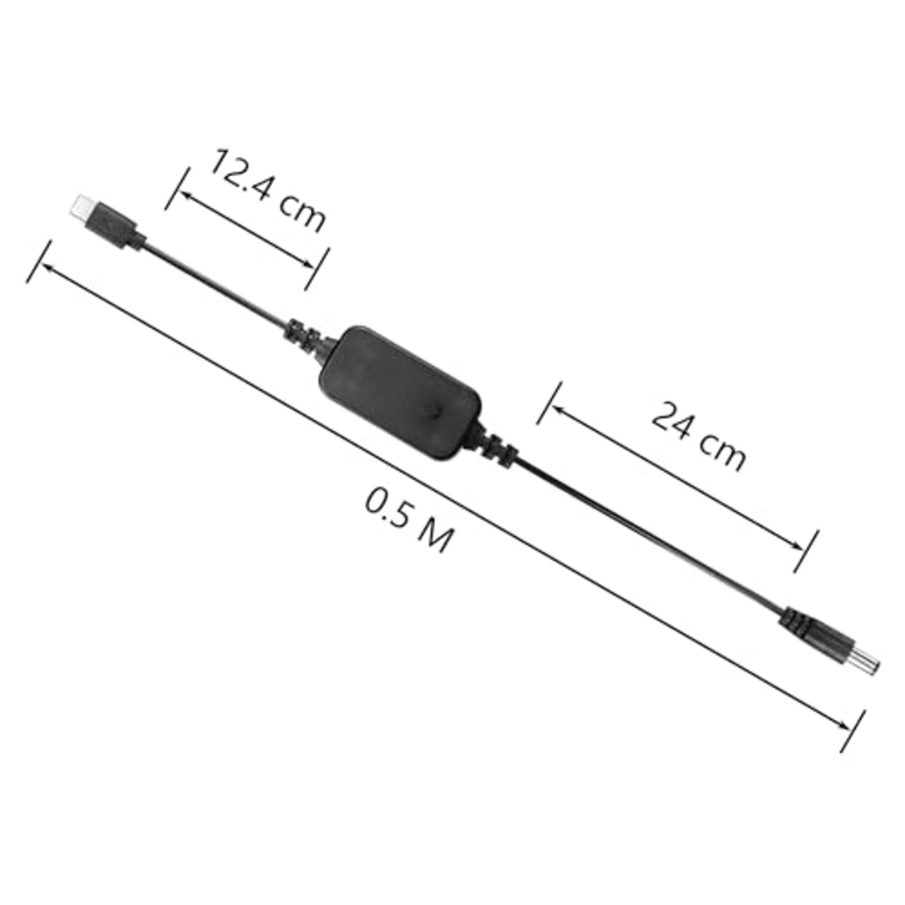 CERRXIAN USB C - DC PDアダプタケーブル（10コネクター・チップ付き）Type-C to DC電源ケーブル 出力調整可能電圧 5V-9V-12V-15V-20V PD急速充電ケーブル 50CM