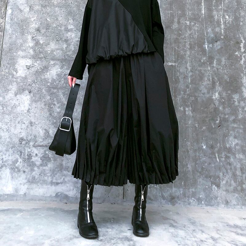 ルーズプリーツパンツ ハイウェストウェストブラッククロップドカジュアル 大きめサイズ ショーツ ブルマー ラブタオタオダレンハウス81082419894