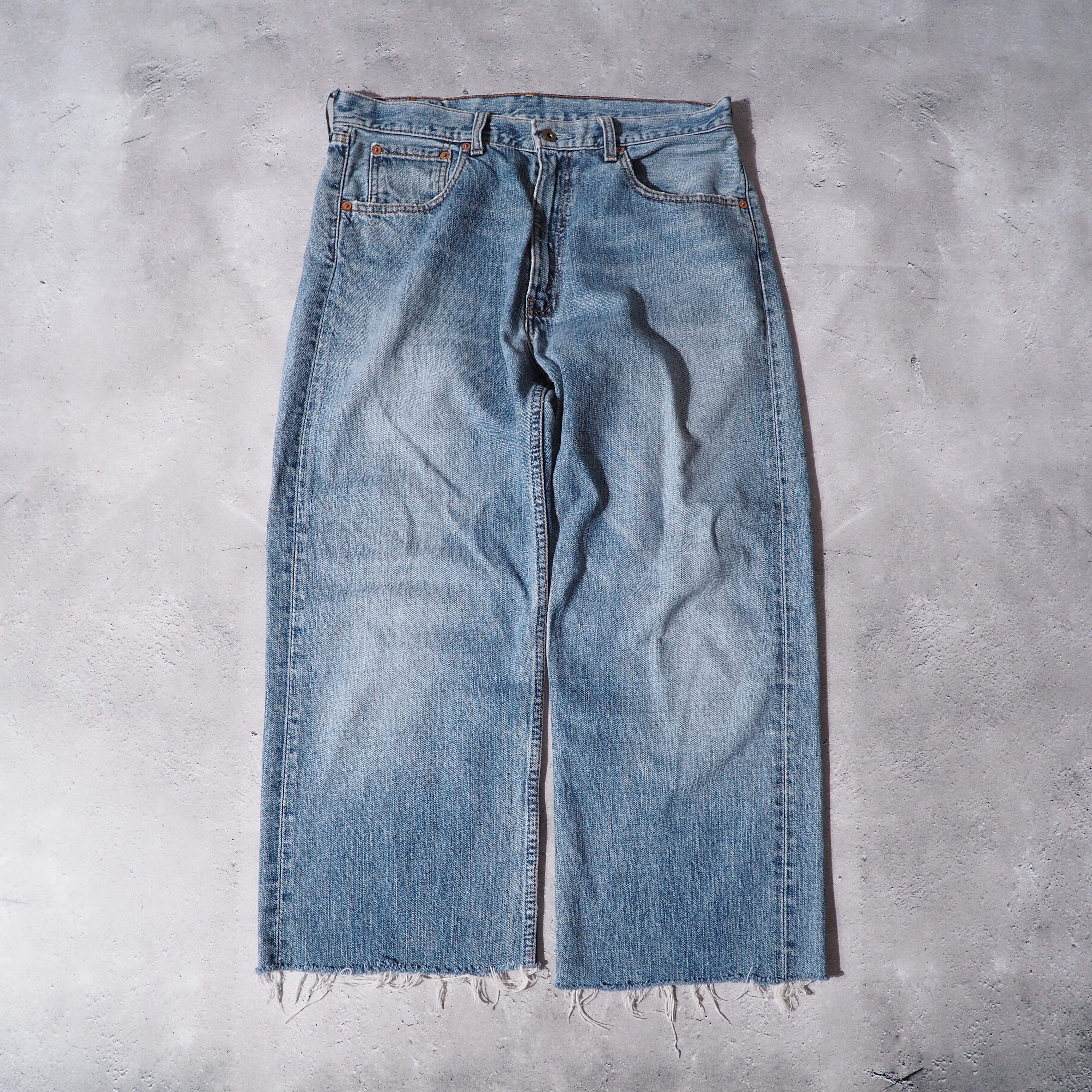 1980 - 90s Levi's 503 cut off straight wide denim pants