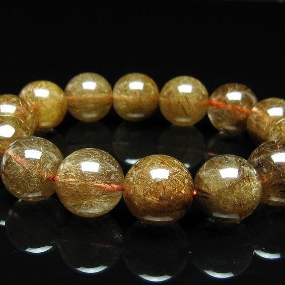 ルチルクォーツ ブレスレット 16mm ブロンズルチル ブレス一点物 111-50767