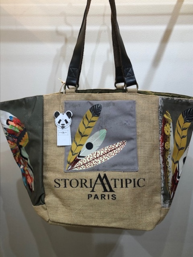 STORIATIPIC (ストリアティピック）PARIS　TOTE BAG Col.1 プリントトートバッグ大　インド製