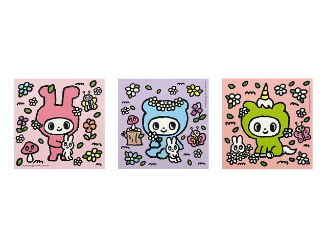 天明幸子　メッセージカード『Fluffy Rin.』『Fluffy Bear.』『Fluffy Unicom.』