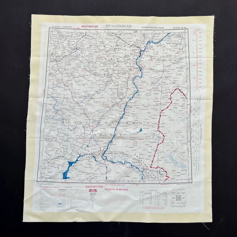 希少1960s Royal Air Force Escape Map Scarf