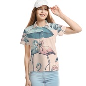 Polo Shirt -フラミンラブリーポロシャツ 4213