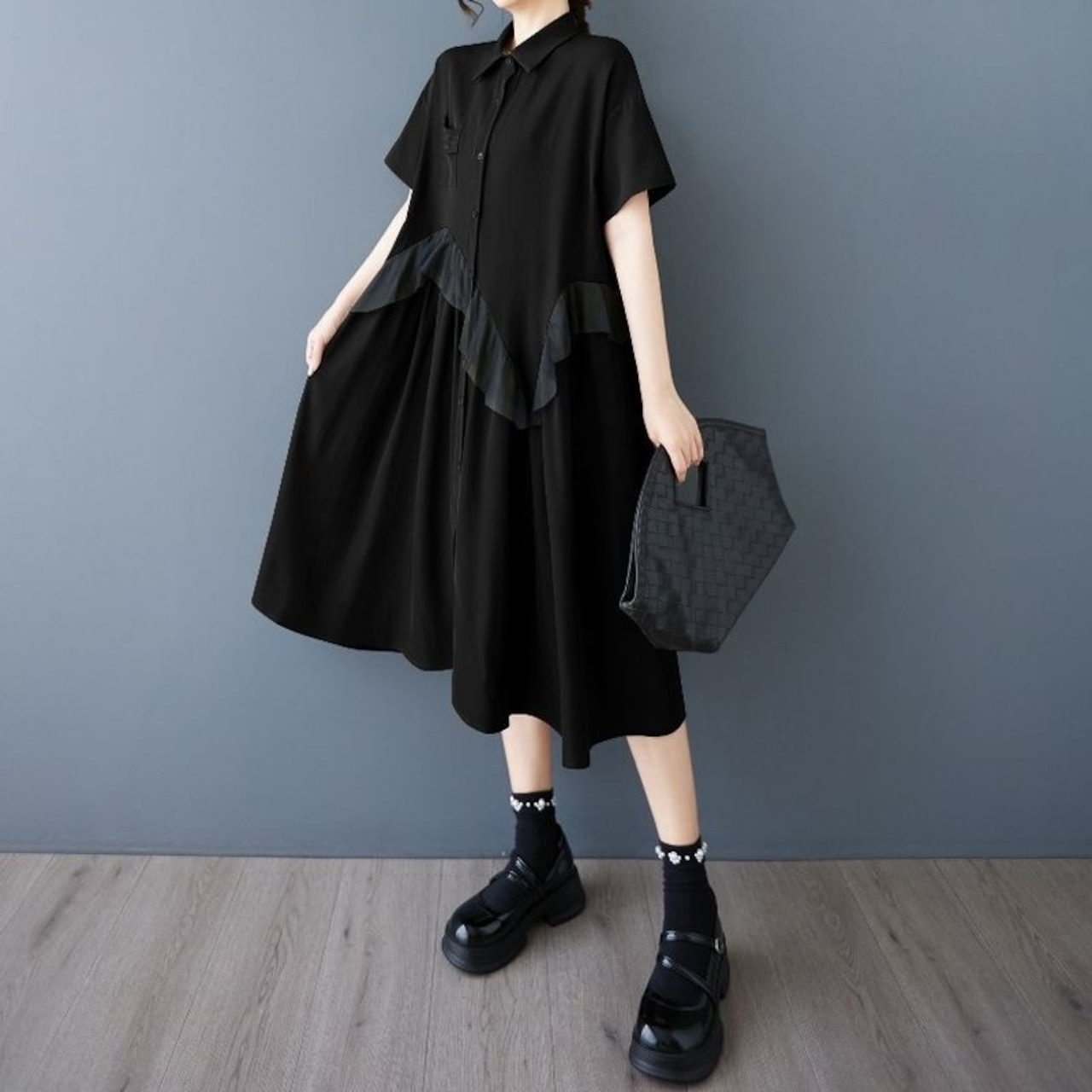 イレギュラーフリル ワンピース 30074