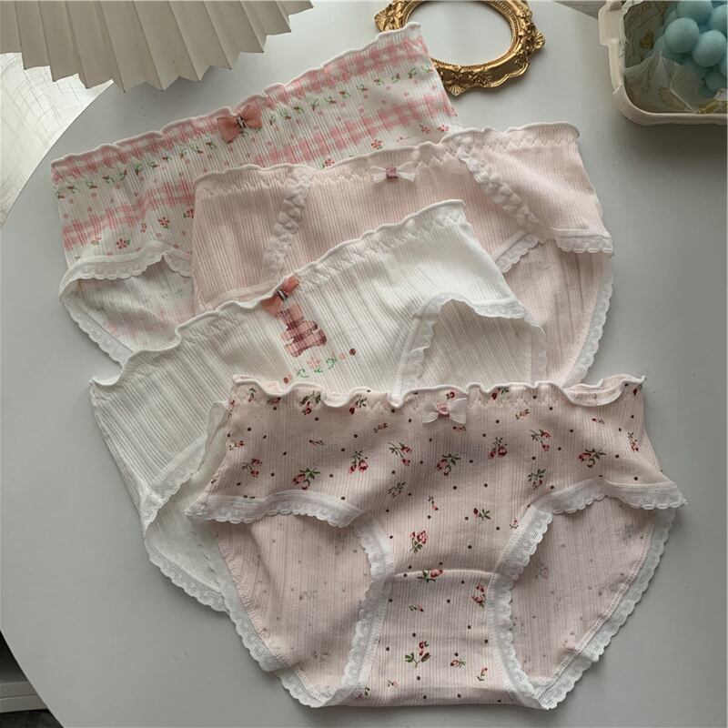 レディース薄手フローラルレースサマーパンツ コットン 大人ガーリー スウィート キュート カジュアル 夏物 花柄 ピュア 萌量不足55690198957