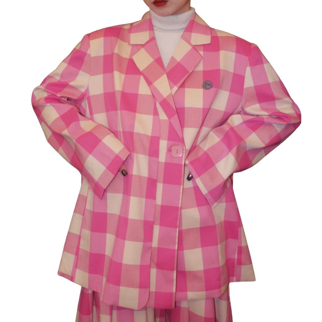 Berry Cookie Pink Plaid jacket
