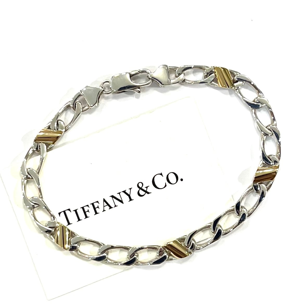 TIFFANY&CO.】 2858 silver925×18k 750 コンビカラーブレスレット