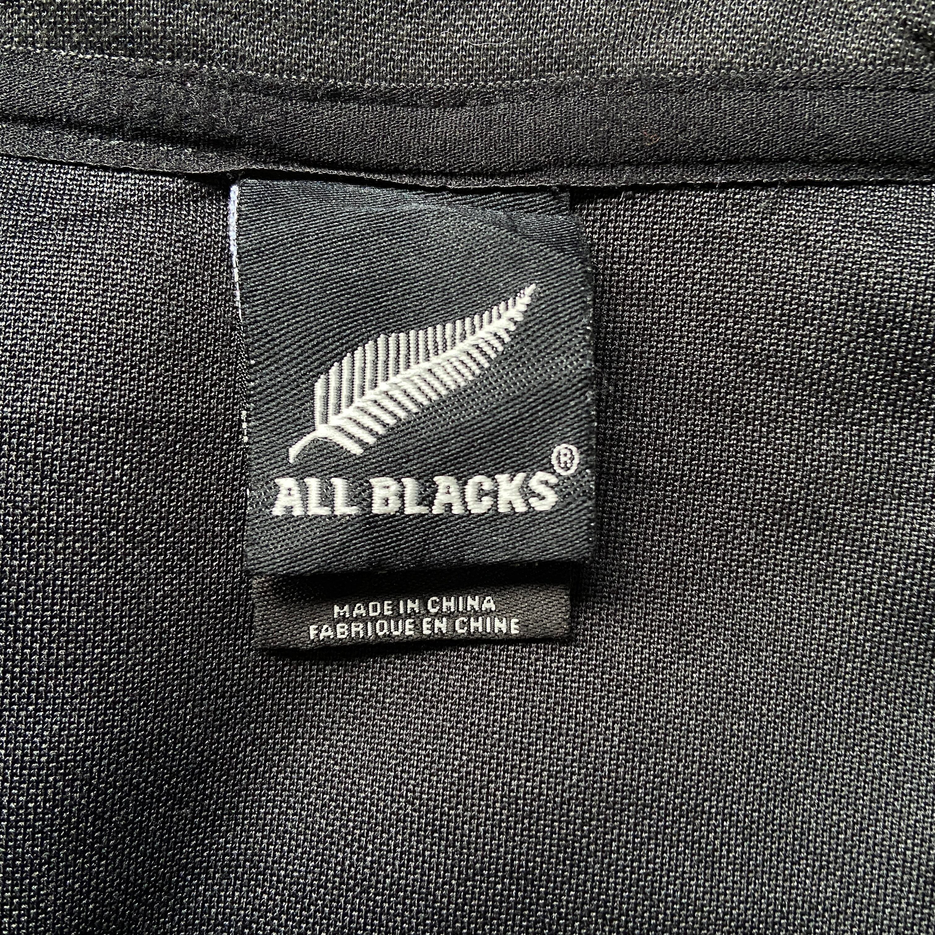 00年代 adidas アディダス All Blacks ロゴ刺繍 ハーフボタン プル