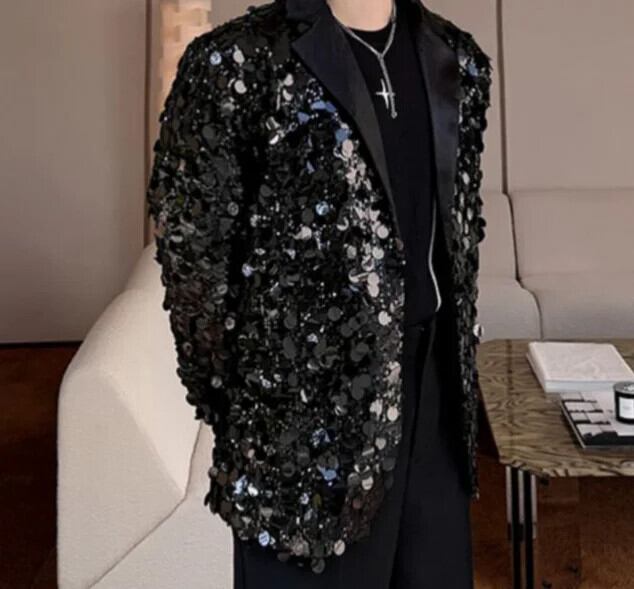 to be chic 大きいサイズ スパンコール ブラックコート 42 トゥービー 