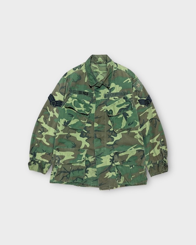 【VINTAGE】1960’s “U.S. Military” Jungle Fatigue Jacket 3rd Model ERDL (Green Leaf) Non-Rip