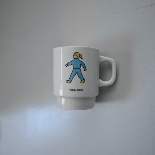 walking girl mug
