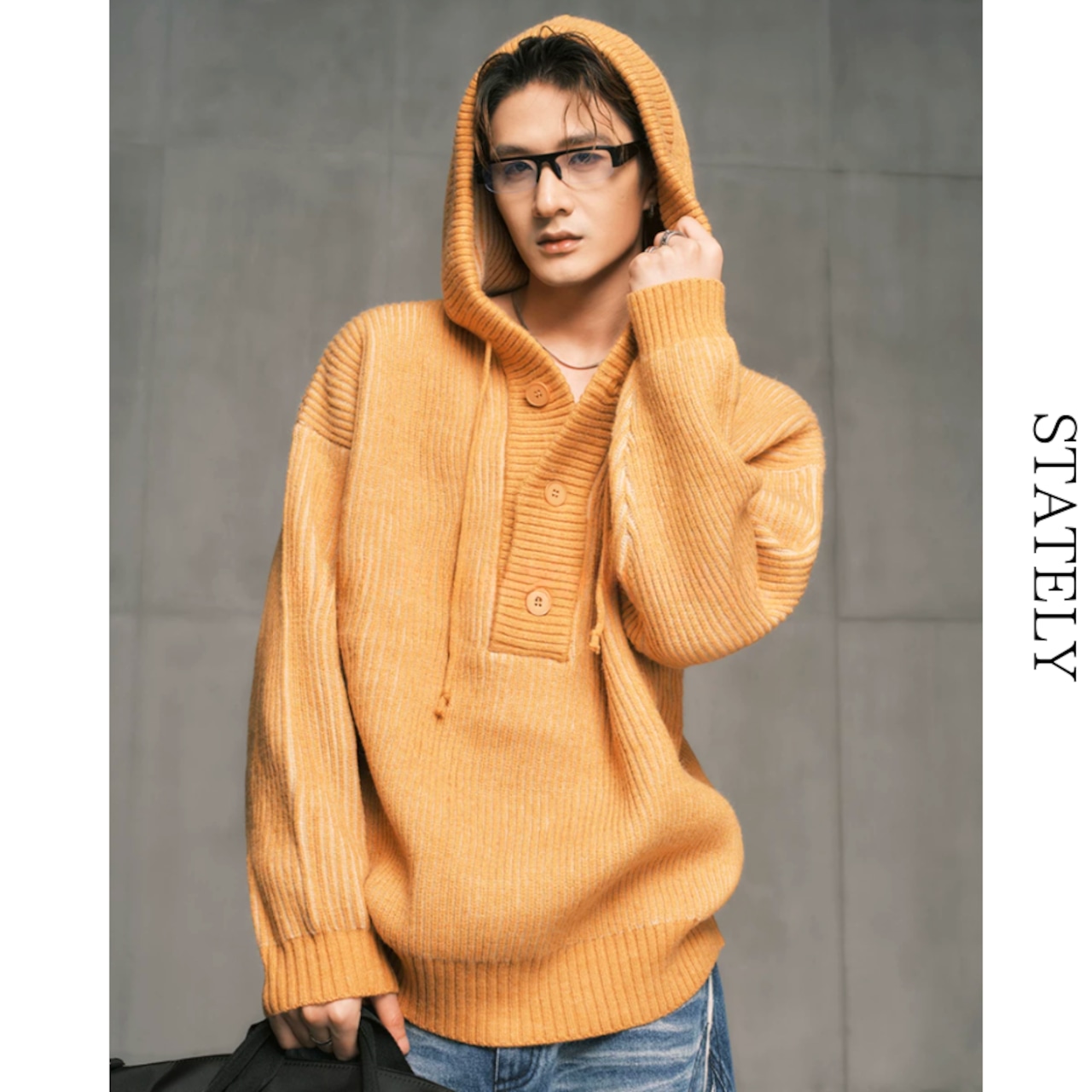 Stripe Hood ニットプルオーバー/3color_T112・画像7