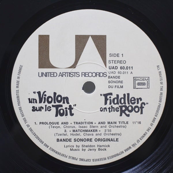John Williams / Un Violon sur le  Toit / Fiddler On The Roof[UAD 60011/2] - 画像4