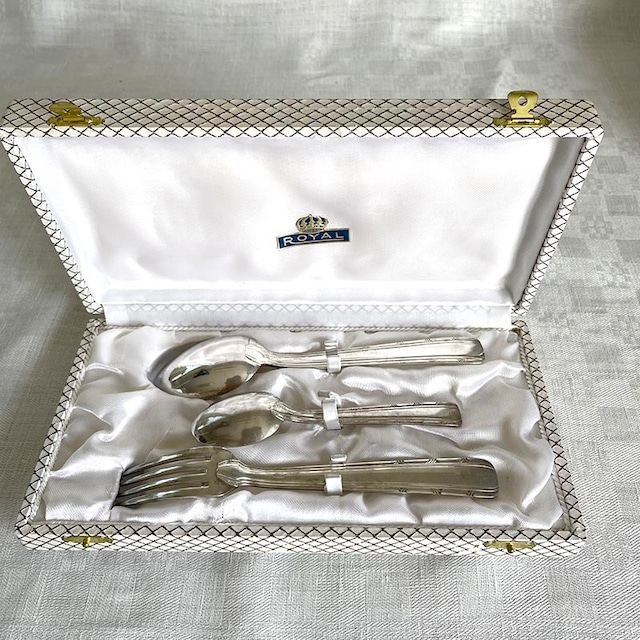 デザートセット　カトラリー3本セット　アールデコデザイン　ケース入り 12twdu6