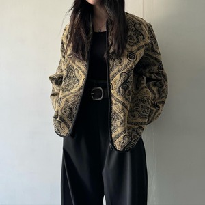 gobelin design collarless jacket