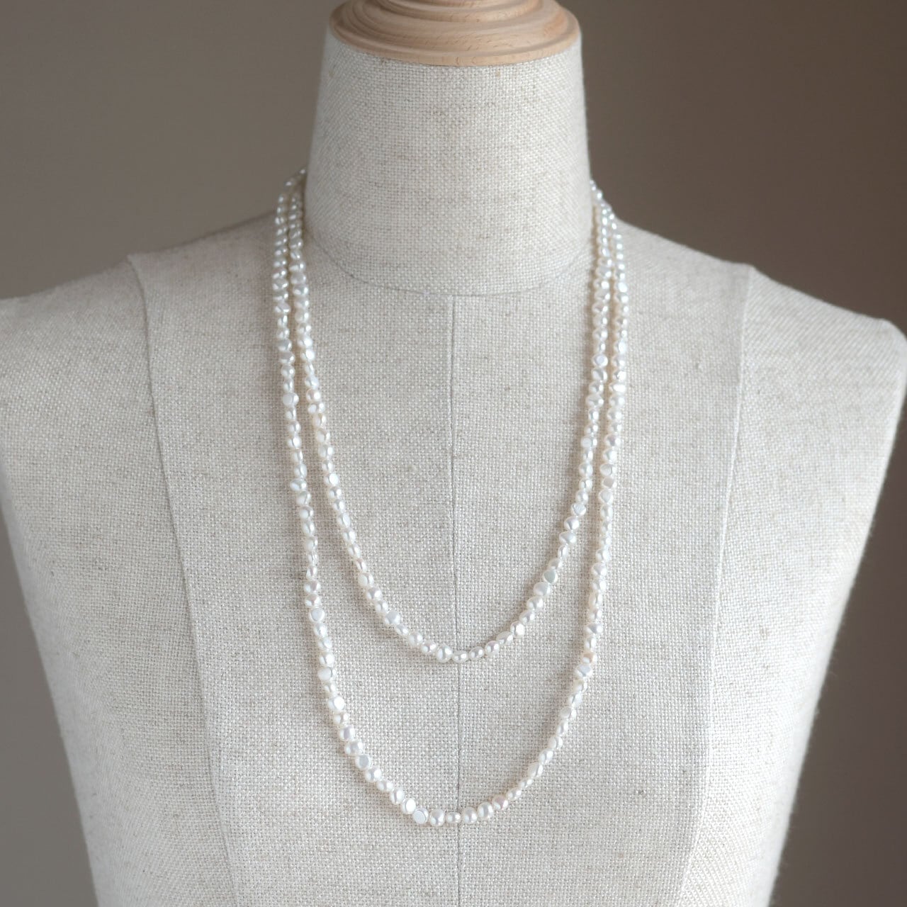 120cm ロング 小粒で軽やかなシルエット バロックパール ネックレス