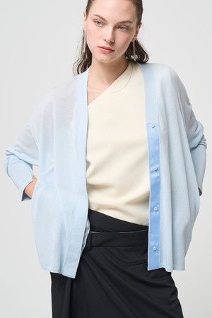 Breathable Cotton Cardigan - BLUE