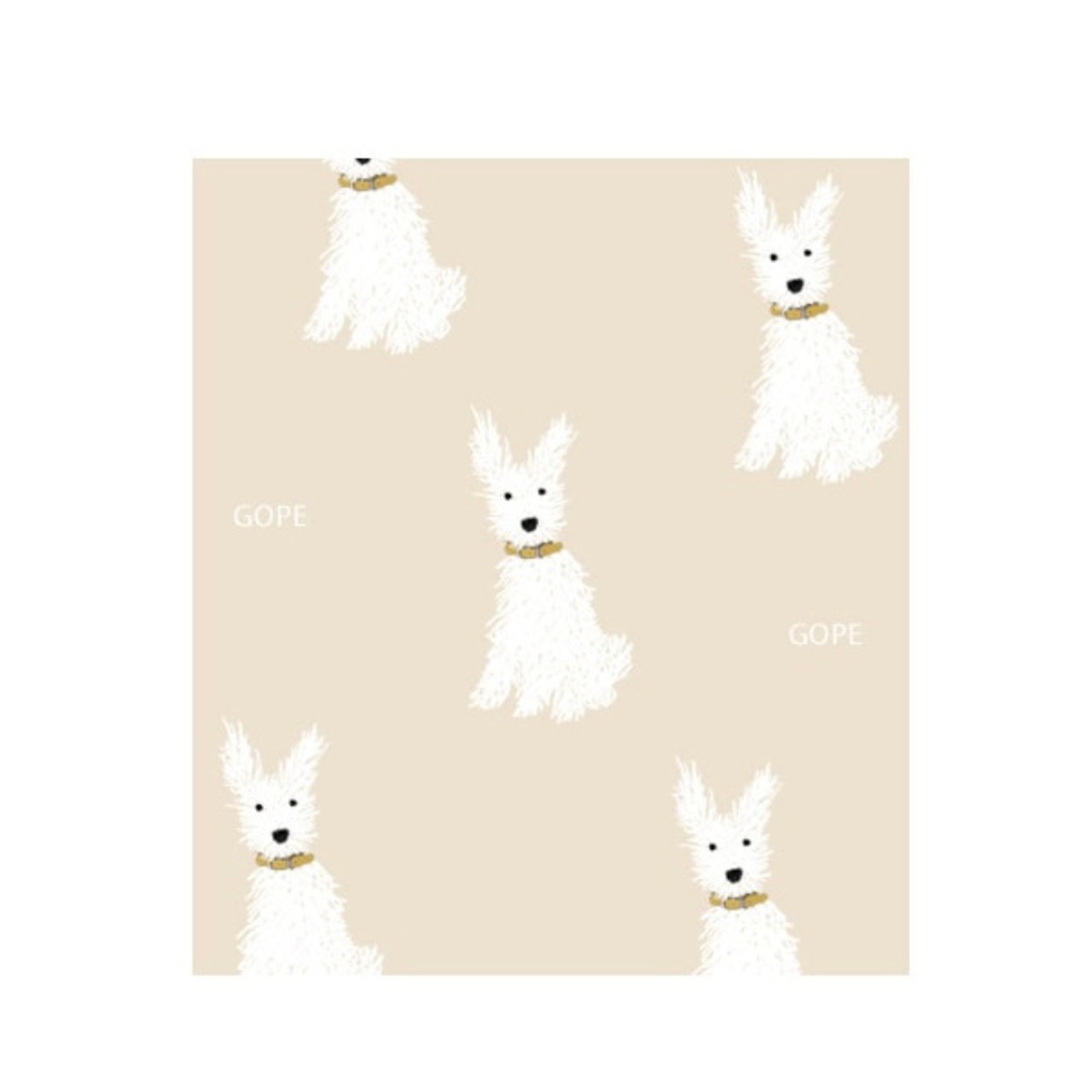 【予約】[ GOPE ] Picture Dog Bandana｜WHITE × BEIGE - 2