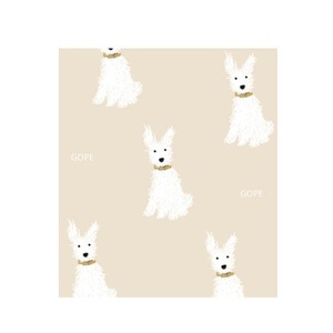 【予約】[ GOPE ] Picture Dog Bandana｜WHITE × BEIGE