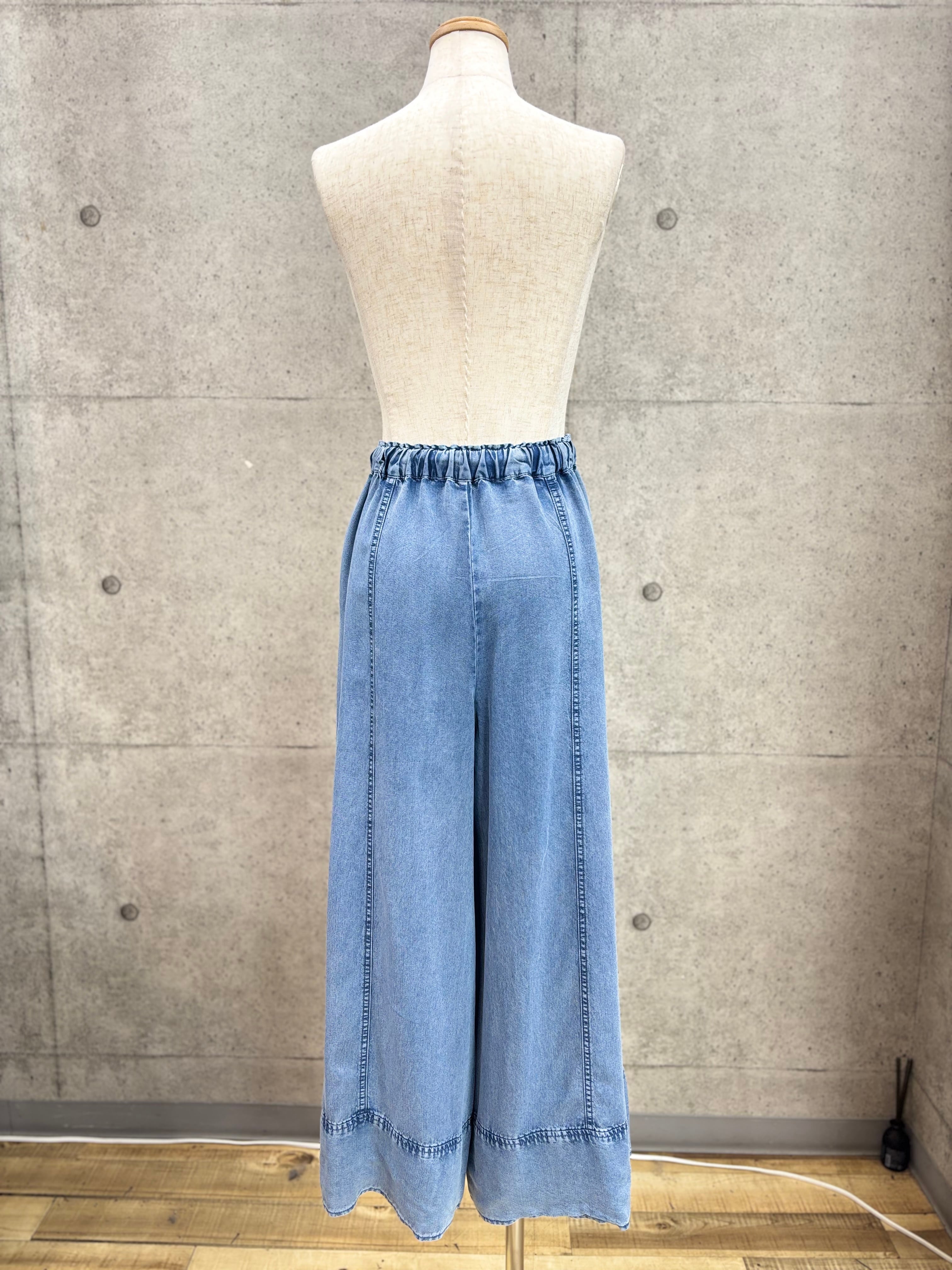 送料無料】CYNICAL(シニカル) テンセルデニムタックワイドパンツ