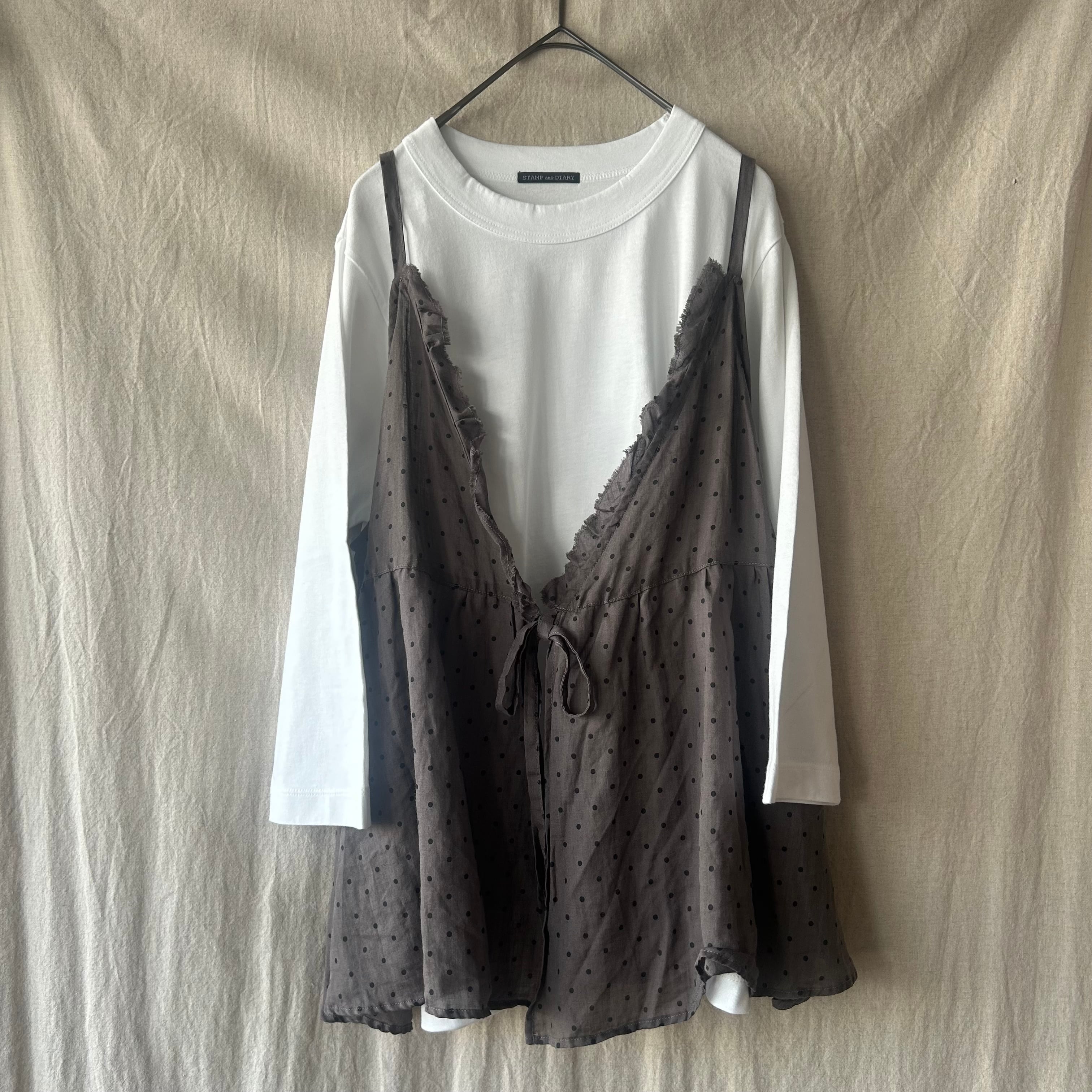 Gauze# ガーゼ オリジナルスモールドットカシュクールキャミソール