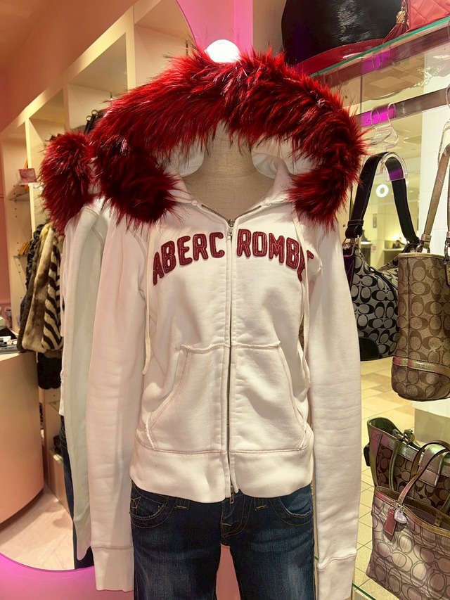 VINTAGE  ABEACRO FUR HOODIE    Y2K