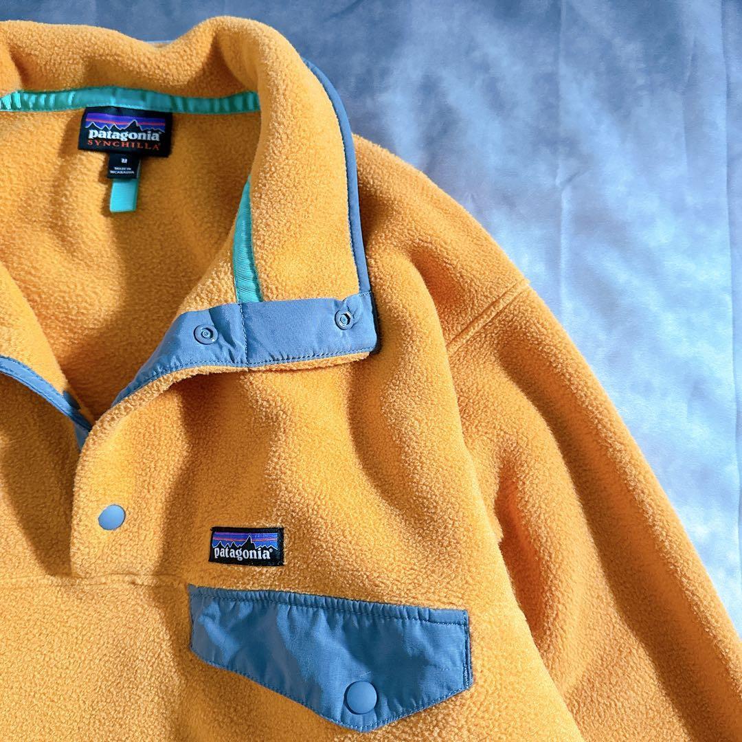 ★パタゴニア　シンチラ　スナップt　Lサイズ　ライトグリーン×ブルー×オレンジ 中古・古着通販】Patagonia (パタゴニア) シンチラ スナップT オレンジ