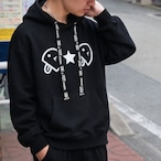 ロゴ紐ベーマークパーカー