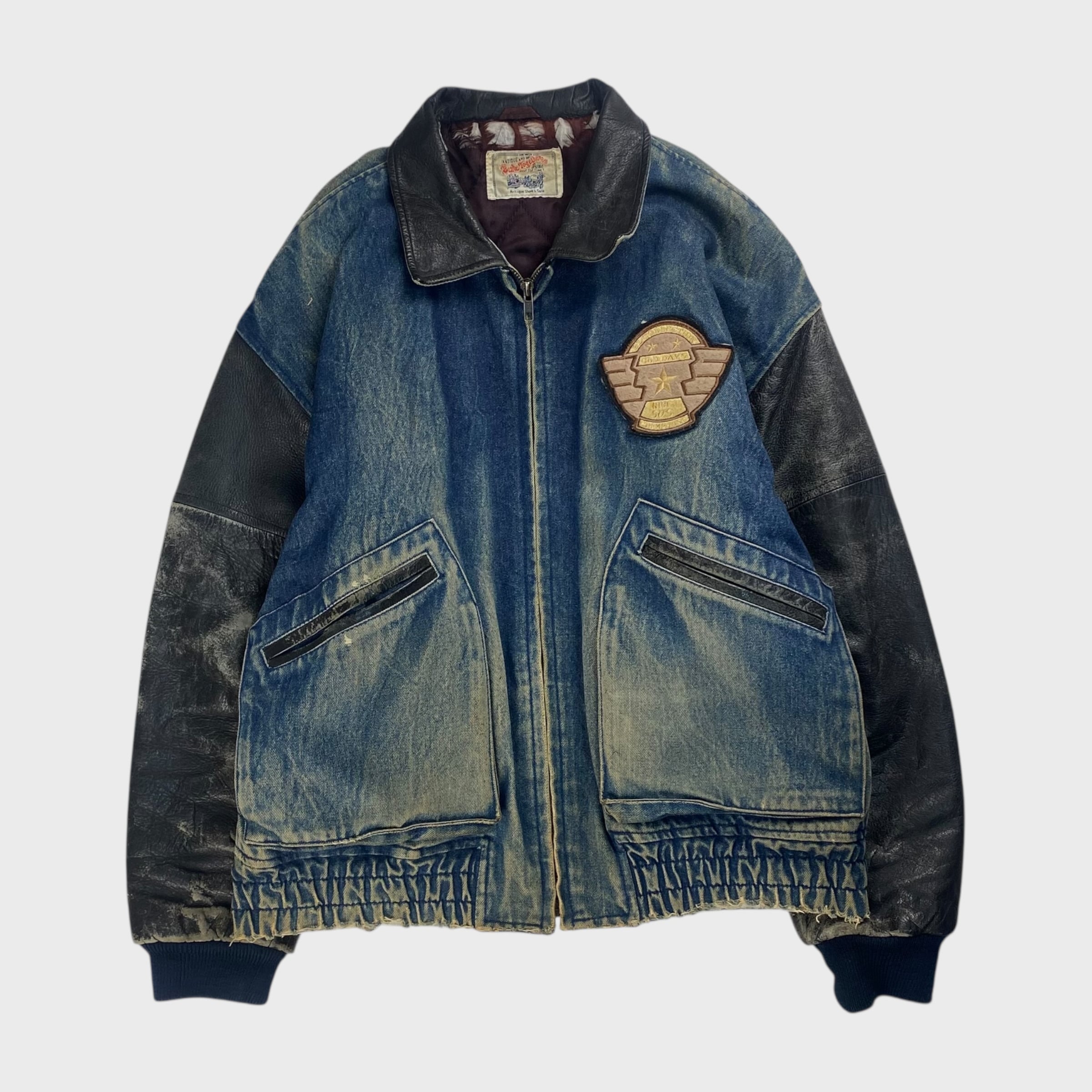 80's】【USA製】 リー M 後染め ブラックデニムジャケット Gジャン
