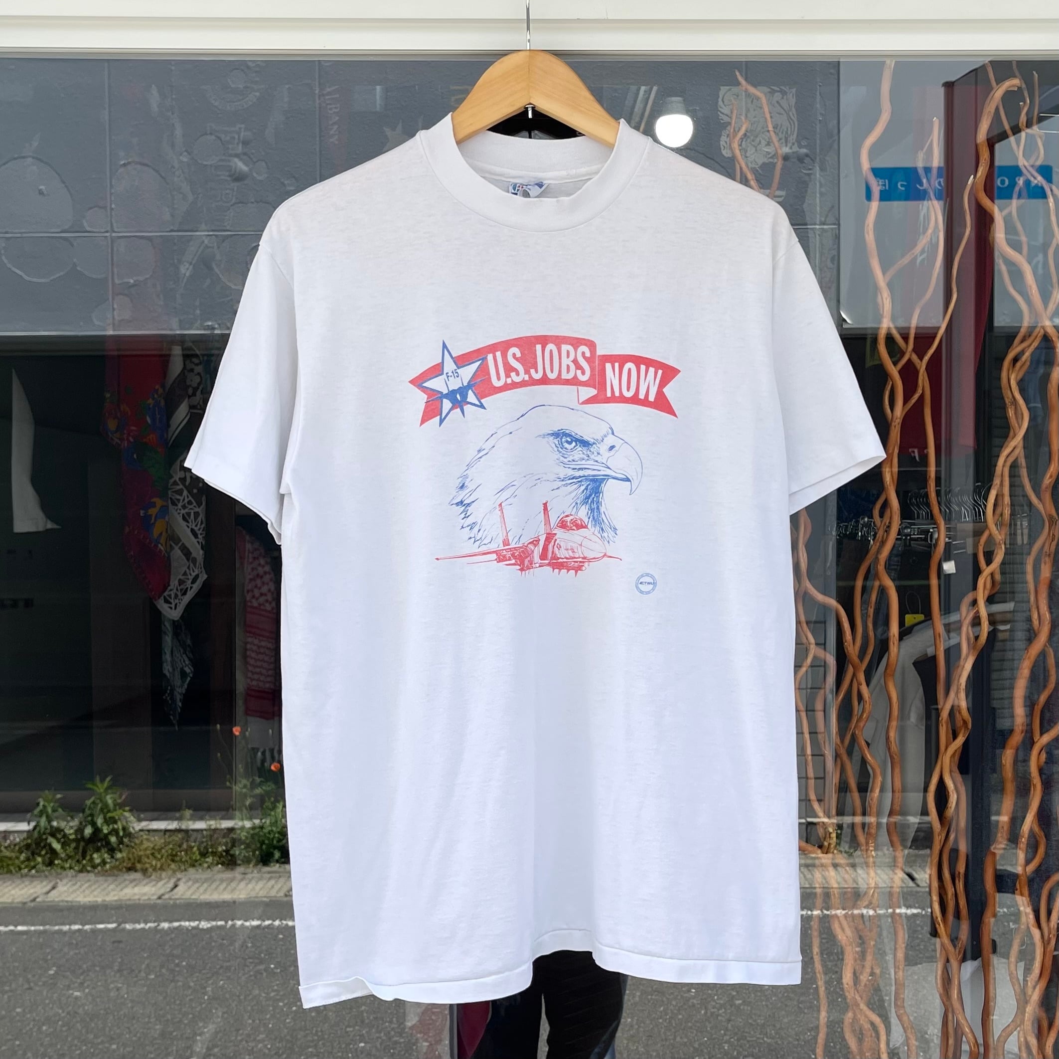 【Sz:L】90s『US.JOBS NOW』 HANES Tシャツ