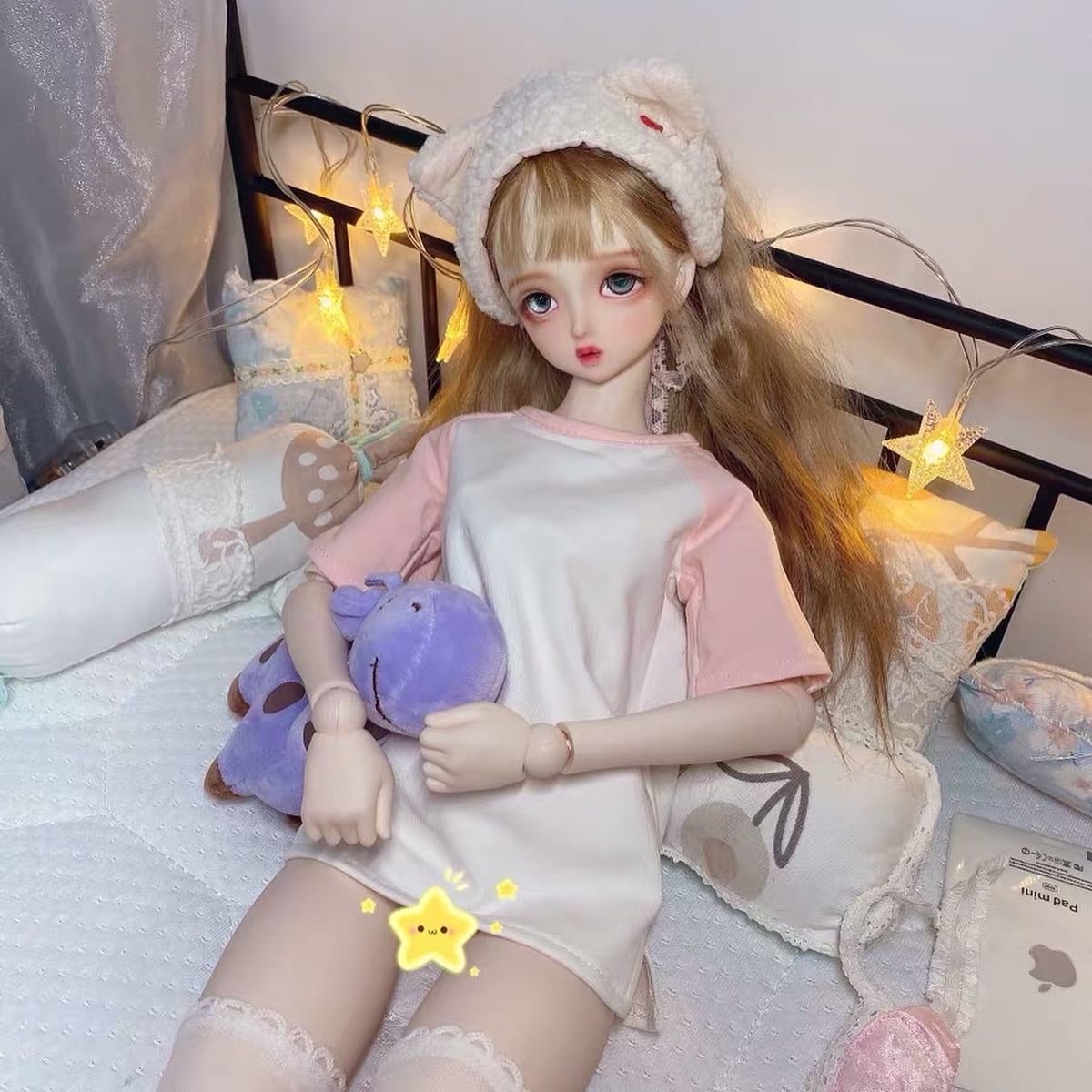 撮影用！ベッド フレーム 家具 ミニチュア 小物 用具 模型 BJD 1/3 1/4 ...