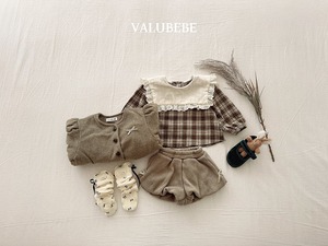 【予約/特典】valu bebe / checked cape blouse