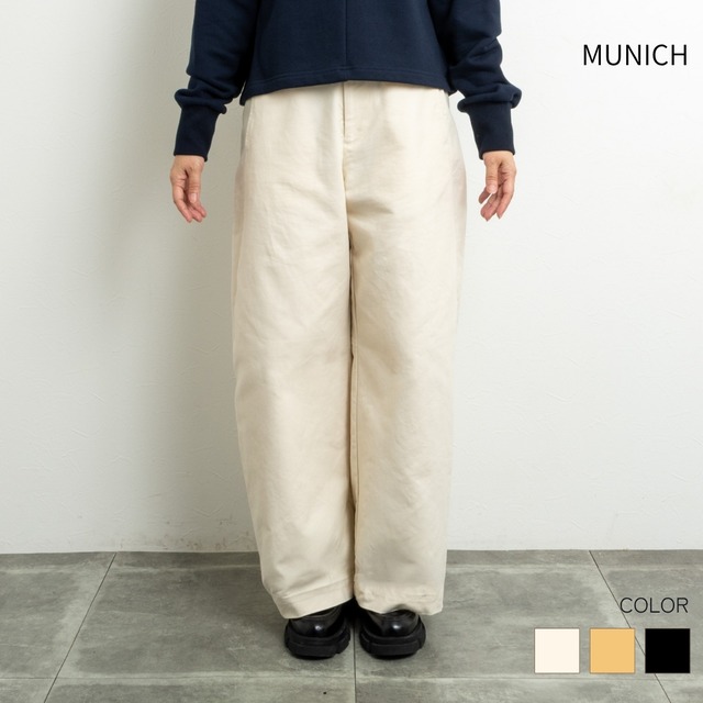 【Munich／ミューニック】オーガニックコットン バレルチノパンツ