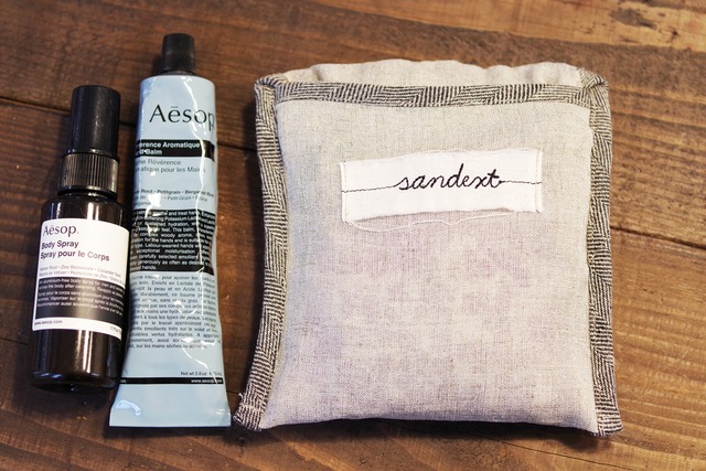 麻調合繊ポケッタブルエコバッグ [M / 亜麻色]